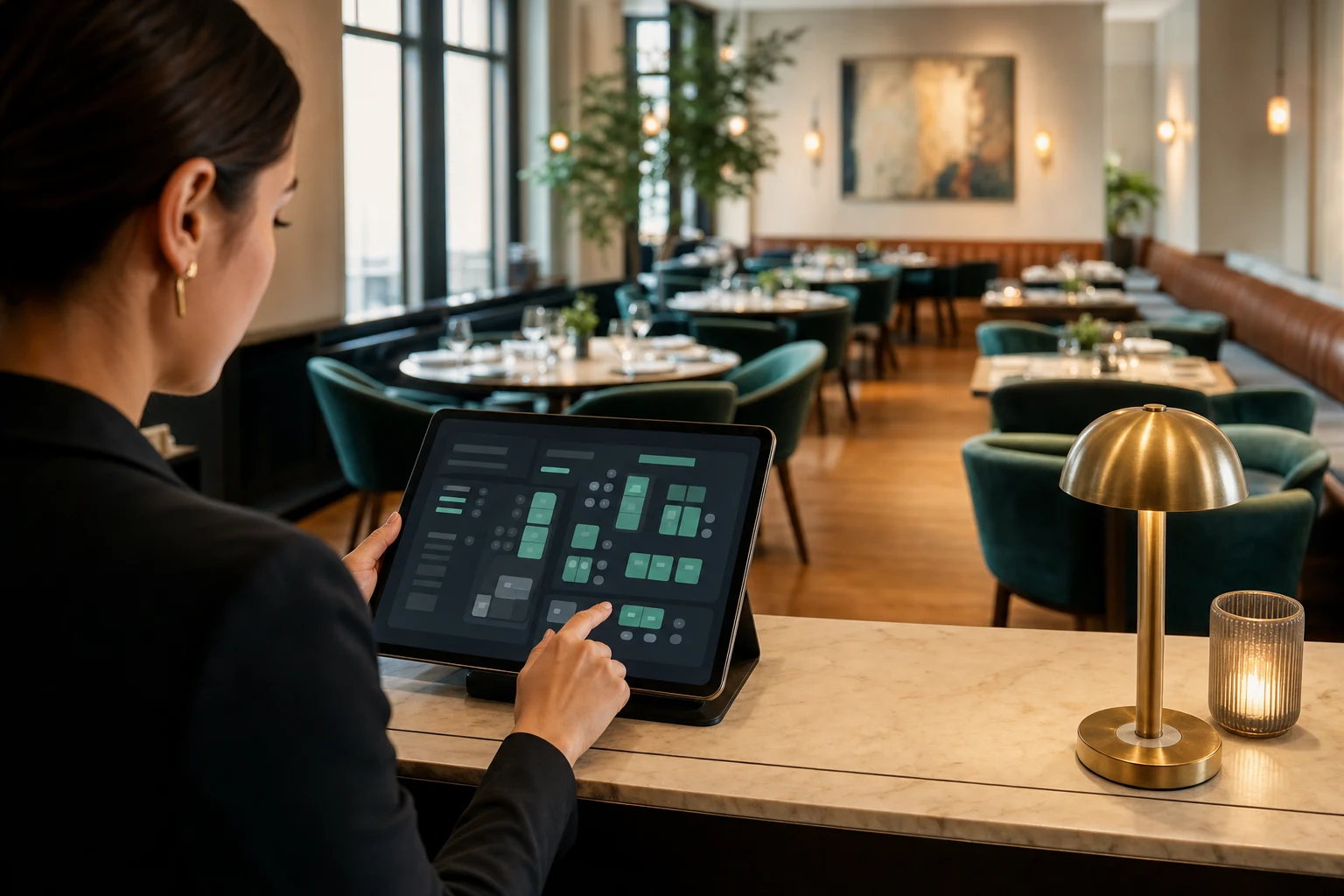 Tablio dashboard op een tablet met reserveringen